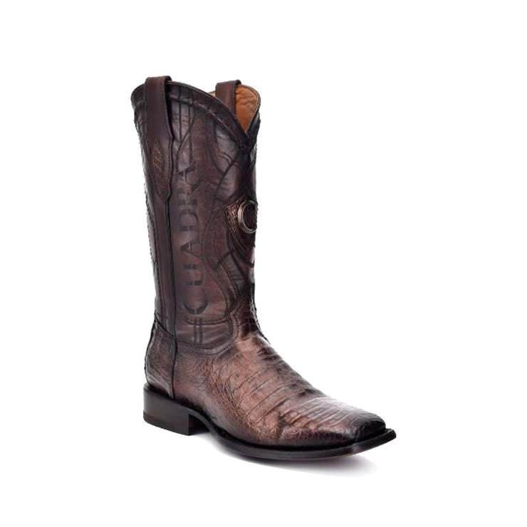 Cuadra Paris Cafe Caiman Belly Wide Square Toe Cowboy Boot