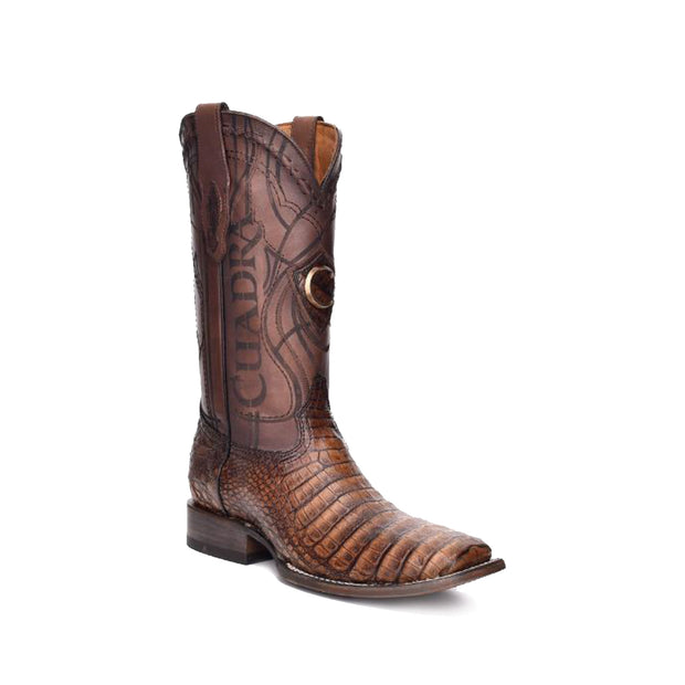 Cuadra Porto Maple Caiman Belly Wide Square Toe Cowboy Boot