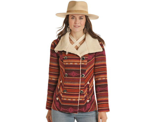 Powder River Ladies Serape Stripe Wool Coat