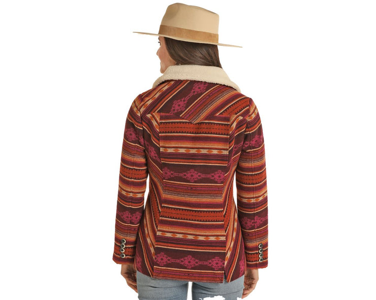 Powder River Ladies Serape Stripe Wool Coat