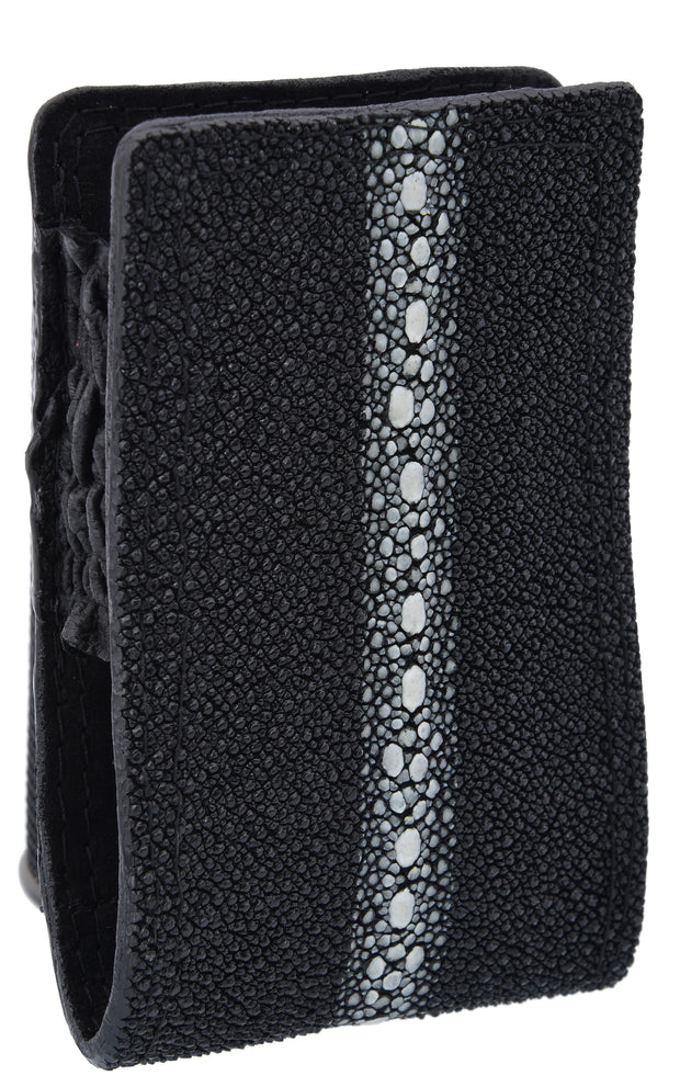 White Diamond Funda Mantarraya Leather Cell Phone Case - Negra