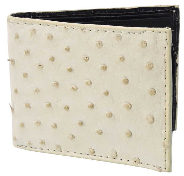 White Diamond Avestruz Leather Wallet - Hueso