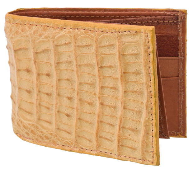 White Diamond Cocodrilo Leather Wallet - Mantequilla