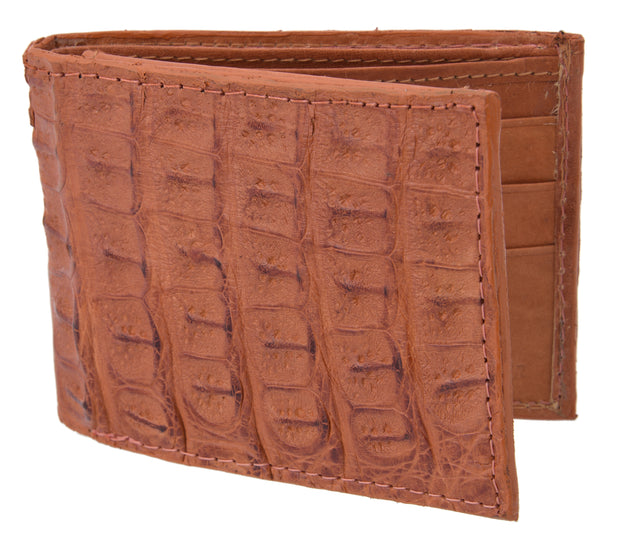 White Diamond Cocodrilo Leather Wallet - Cognac