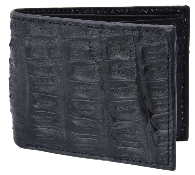 White Diamond Cocodrilo Leather Wallet - Negro